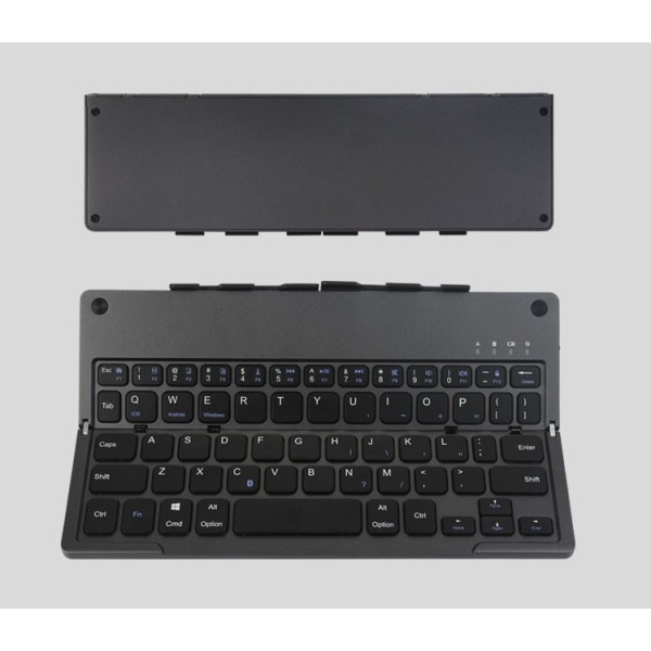 Hopfällbart Bluetooth-tangentbord med dold mobiltelefonhållare, uppladdningsbart trådlöst tangentbord för smartphone iPad-surfplatta