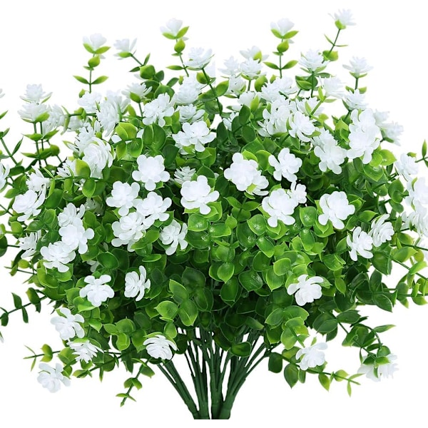 Konstgjorda blommor falska utomhus UV-beständiga buxbomväxter buskar 4-pack för inomhus utomhus hängande växt-AD10--O-