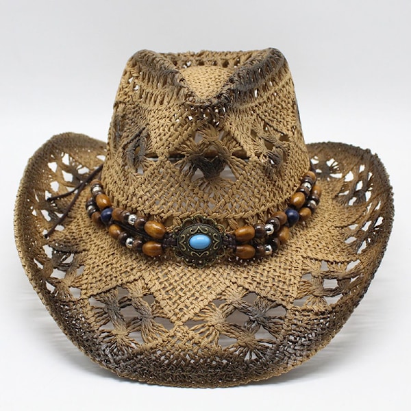 Cowboy-hattu olkihattu miesten kesähattu western-hattu UV-suoja aurinkohattu Panama-hattu