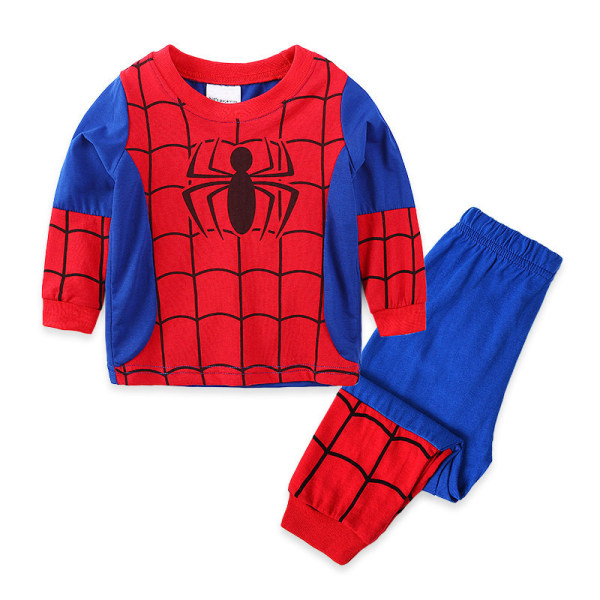 2 st set Spider-Man Pyjamas Barn Super Soft T-Shirt Byxor B 130CM