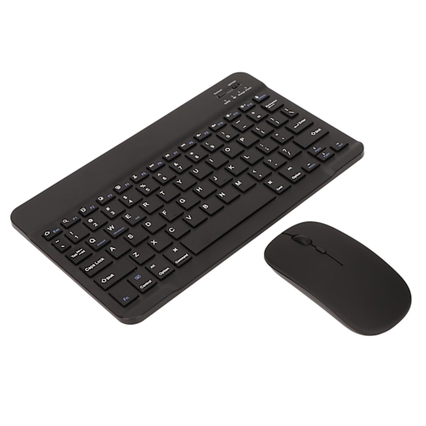 Trådløst tastatur og mus 2.4G Bluetooth Dual Mode Genopladelig bærbar ekstern lydløs 10in sort tastatur og mus combo