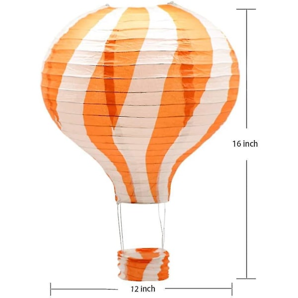 Sæt med hængende varmluftsballon-papirlanterner, festdekoration, fødselsdag, bryllup, julefestdekoration, gave, 12 tommer, pakke med 5 stk.