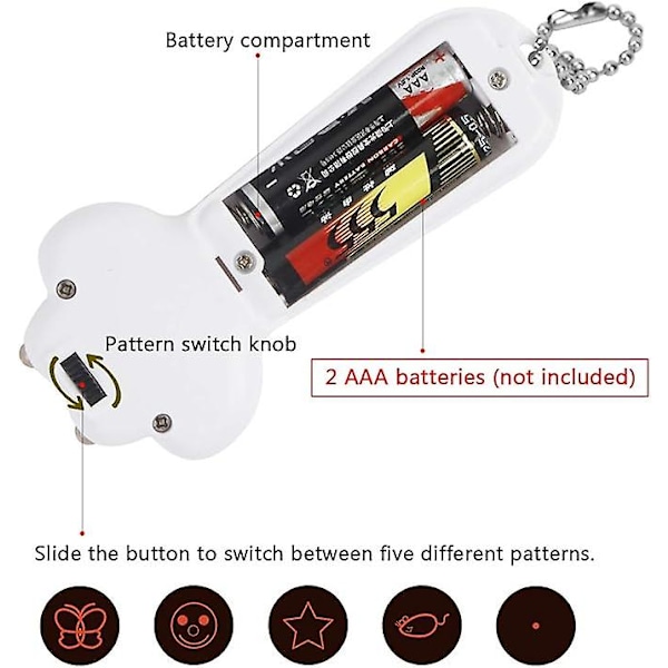 , 7 i 1 Multifunktionell Katt Jakt Leksaker Mini Ficklampa, Katt Tass Form Batteridriven Katter Tracker, Husdjur Katt Träning Träningsverktyg Med 5 Led