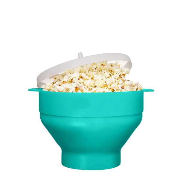Popcornskål silikon hopfällbar Limegrön