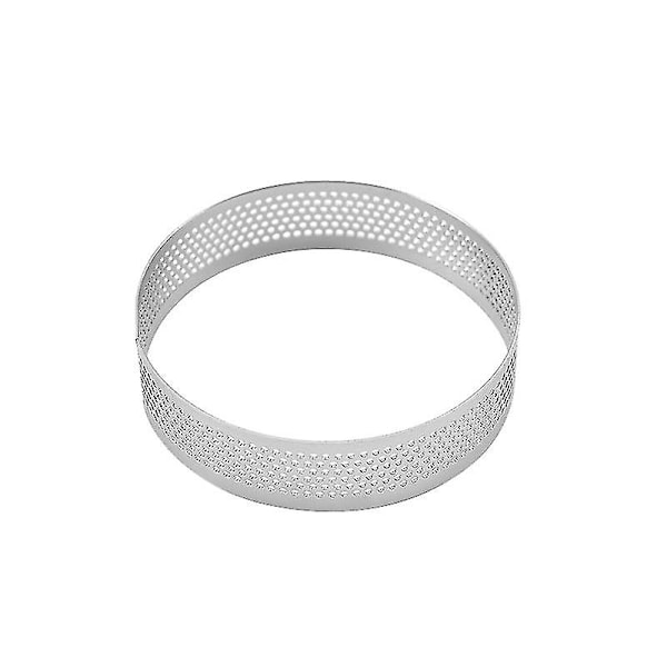8 stk. 8 cm Tærteringe i Rustfrit Stål, Fransk Dessertmousse, Frugttærte, Tærtering, Quichekageform (haoyi