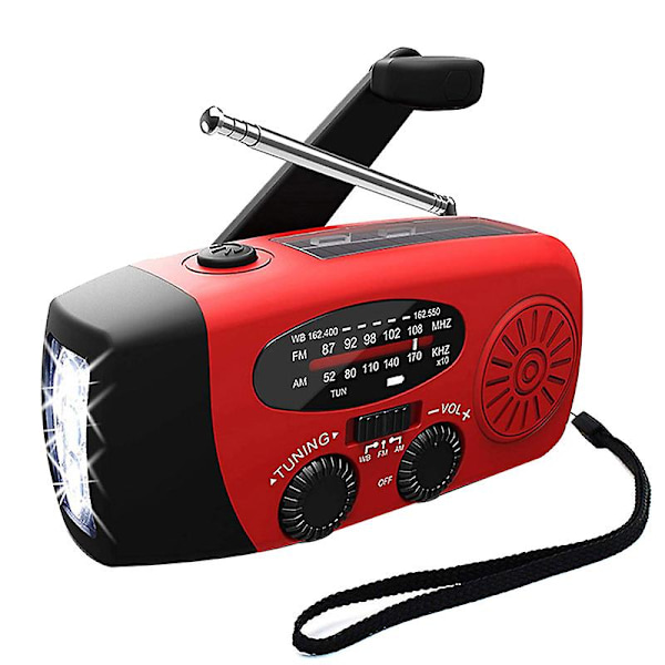 Nödsituation solcellsdriven självförsörjande Am/fm/() radio, ficklampa, laddare för mobiltelefoner: smartphones och USB-enheter