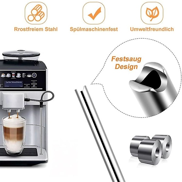 Erstatningslange + sett: For Bosch Veroaroma, Siemens Eq.6 kaffemaskiner (mørk grå)