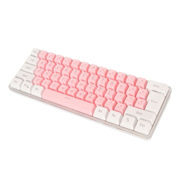 60% kablet spilltastatur RGB mini tastatur imitert mekanisk teknikk kompakt 61 taster tastatur for gamer maskinskriver hvit rosa