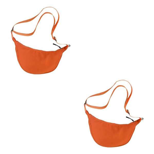 1/2/3/5 Kvinnor Flickor Dumpling Bun Arbetsväska Casual Nylon Orange 2PCS