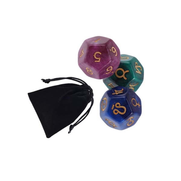 1/2/3/5 3st Akryl Astrologiska Tärningar Konstellationstärningar för Style C 1Set