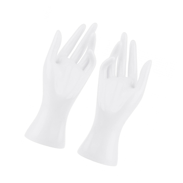 1 par kvinnlig skyltdocka hand multifunktionell för fingerring White Height 8.46 Inch