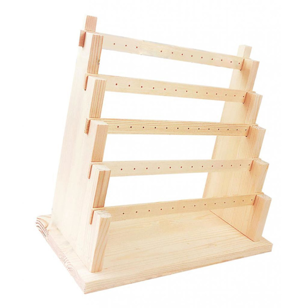 Örhängeställ Örhängehållare Displayställ Smyckesställ Wood 5 Tier
