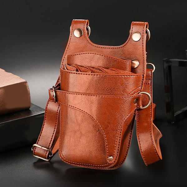 1/2/3 Barbersax hölster Frisörhållare Pouch Bag Case Brown 7.5 x 5.5 x 1.6 Inch 1Set