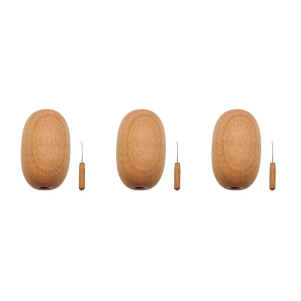 1/2/3 1 bit stoppande ägg med nål DIY Smooth Crochet 3PCS