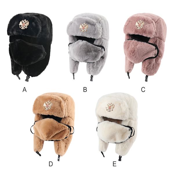 1/2 polyester rysk hatt varm och förbli snygg män S vinter black 1Set