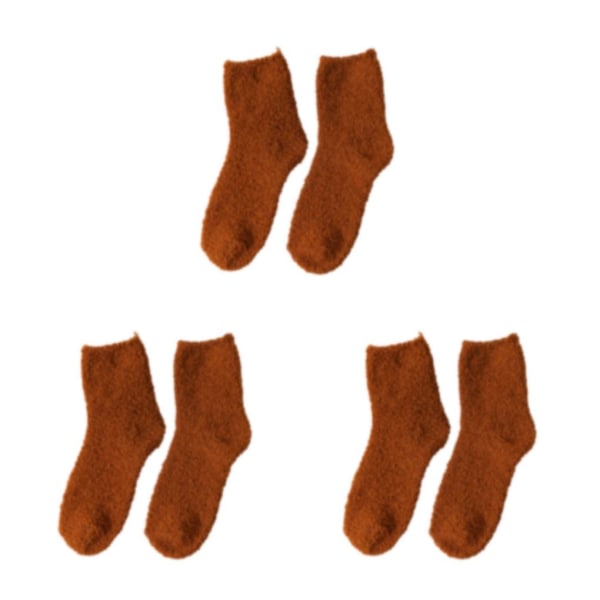 1/2/3/5 10 stycken extra tjocka och elastiska mjuka strumpor Coffee 3PCS