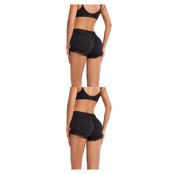 1/2/3/5 Och kurvformiga Push Up-underkläder för kvinnor för sexiga och black L 2PCS