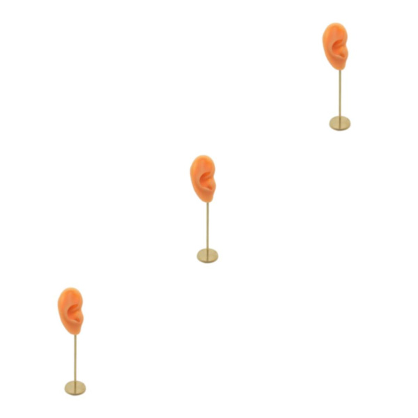 1/2/3 Örhänge Display Stand Human Ear Model Stud Holder Showcase Right Normal Skin Height: 18cm 3Set