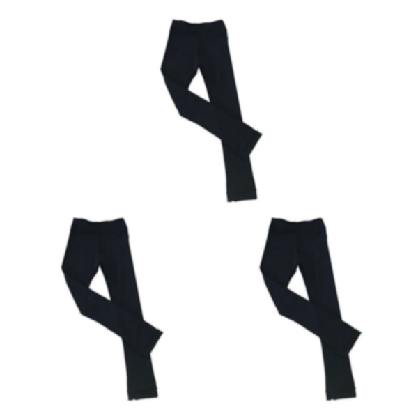 1/2/3/5 Skating Tights Crystal Sparkling Pants Konståkning Pure Black 155cm 3PCS