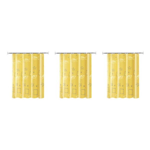 1/2/3 Gula polyestertyggardiner Vattentäta och varma mjuka 180W-200H 3PCS