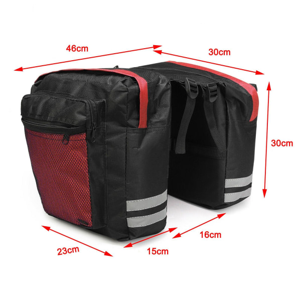 För Cykel Bike Pannier Rear Rack Seat Tail Storage Sadelväska Red