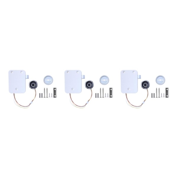 1/2/3/5 Nyckellöst Smart Lådlås för hemmakontorsskåp med White 3PCS