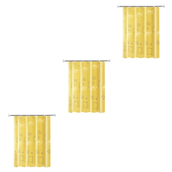 1/2/3 Gula polyestertyggardiner Vattentäta och varma mjuka 240W-200H 3PCS