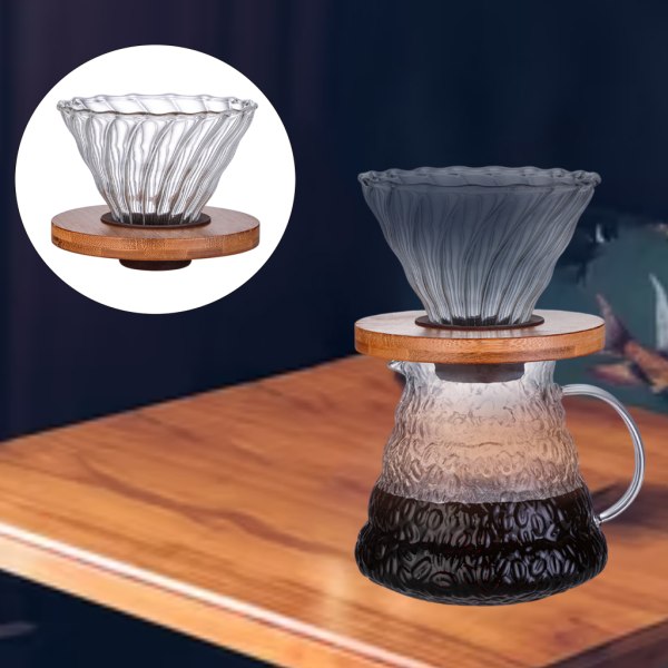 1/2 klart glas kaffedroppande dropptratt för kaffe Small Medium 1Set