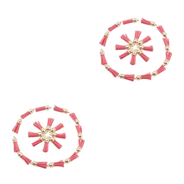 1/2/3/5 100 stycken Tofs Nyckelring Snygg DIY Tofs Tillbehör pink-Gold 2Set