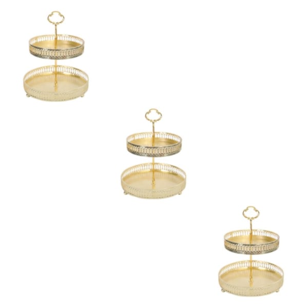 1/2/3 Nordic Texture Förvaringsbricka Dubbel Frukt Snack Förvaring Stripe Height 25cm 3Set
