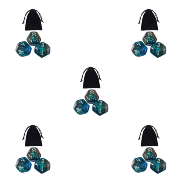 1/2/3/5 3st Akryl Astrologiska Tärningar Konstellationstärningar för Style D 5Set