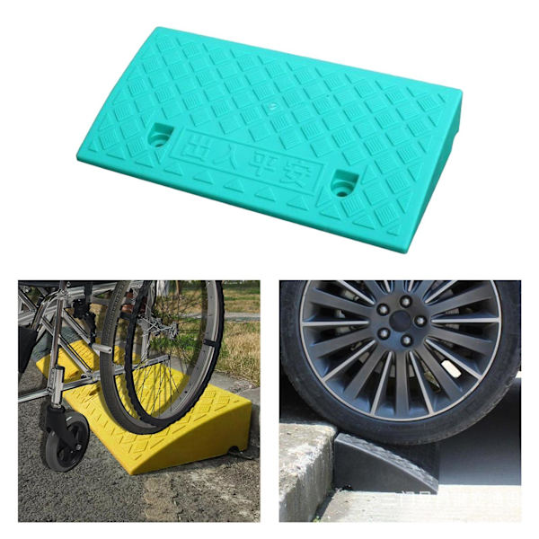 Halkfri bärbar trottoarramp Tröskelramp för rullstol Trottoarramp Green 7cm