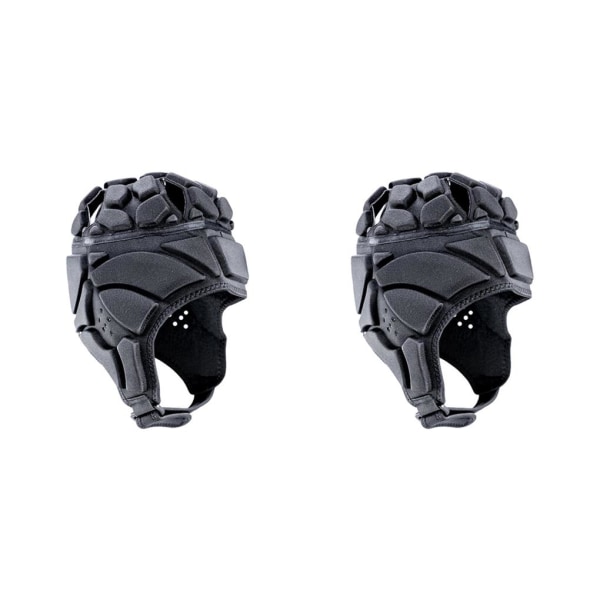 1/2/3 Rugby Huvudbonad crum Cap Hockey Head Protector Protect Hat Black XL 2PCS