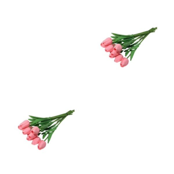 1/2/3 10påse Simulerade tulpaner Ljusa och charmiga blommor för pink 2PCS