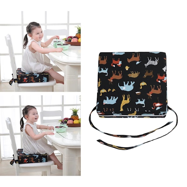 1/2/3/5 Bärbar lätt matstolsdyna för baby Animal Black 1 Pc