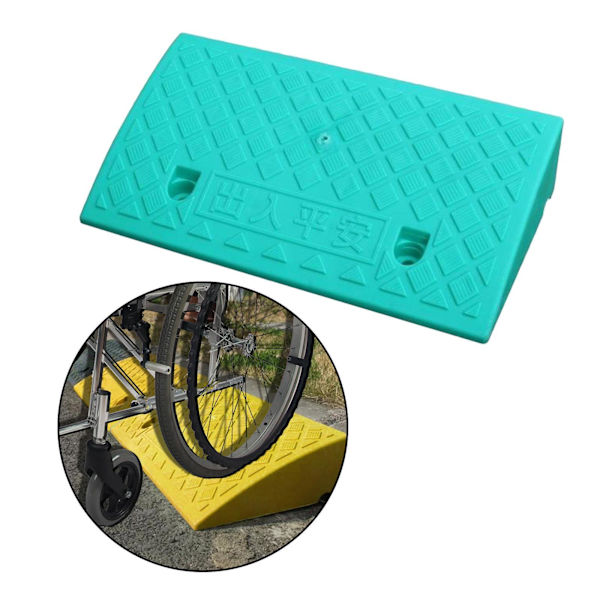 Halkfri bärbar trottoarramp Tröskelramp för rullstol Trottoarramp Green 11cm