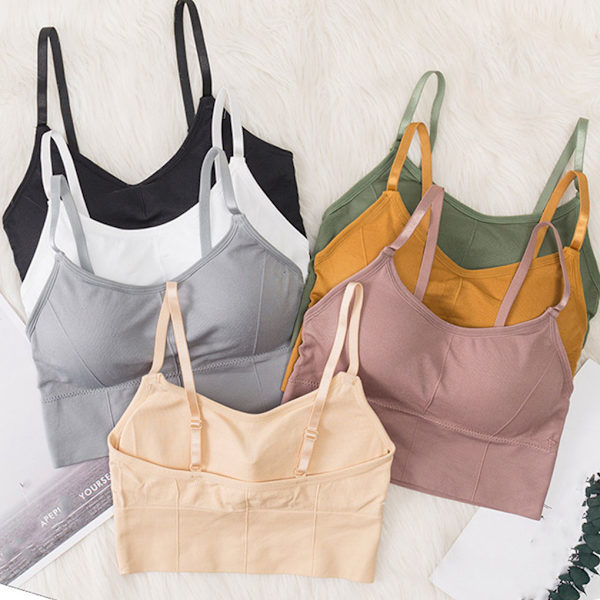 1/2/3/5 Dam Tank Crop Top BH Sexiga Underkläder Underkläder Bralette Black 1 Pc