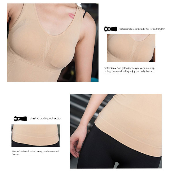 1/2/3 Damväst Fitness Bröststöd Toppar Andas Skin Color L 1 Pc
