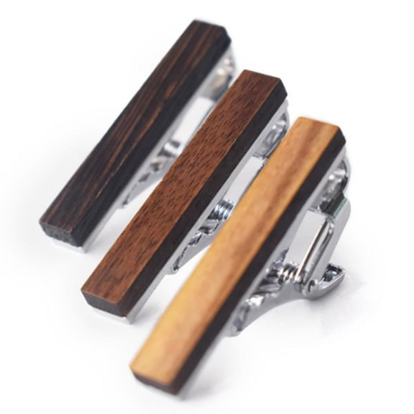 1/2/3/5 Mens enkel trä Tie Clip koppar mode slips lås zebra wood 4X0.6cm 1Set