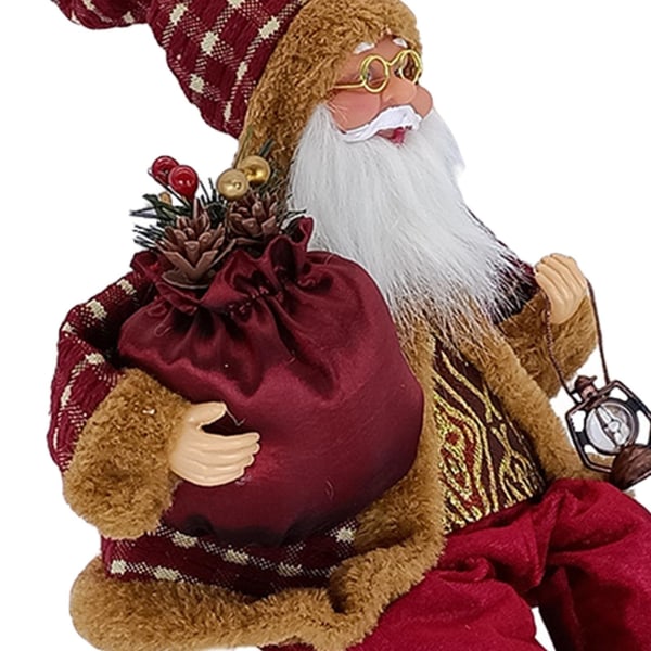 Santa Claus Doll Dwarf Gnome Show Samlarobjekt för Holiday Office red gold 13.78x7.09 Inch