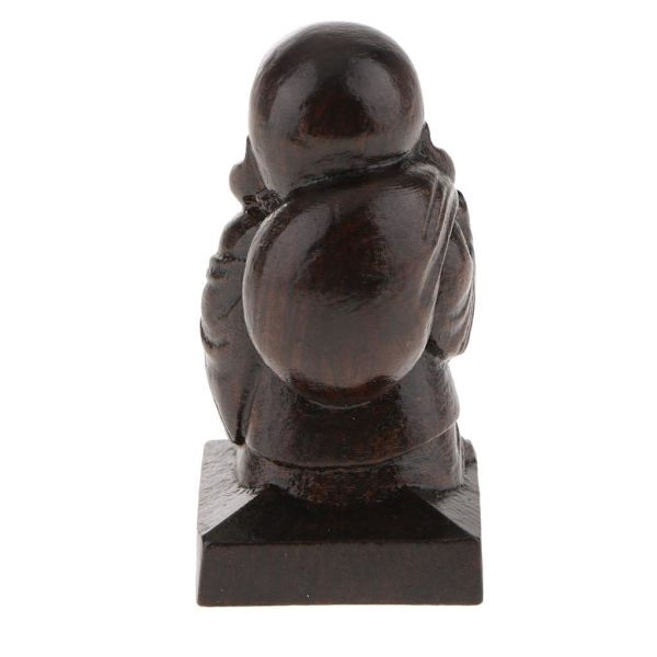 1/2/3/5 Trä Buddha Staty Staty Indien Staty Craft Ornament Happy Monk 1Set