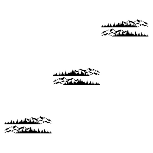 1/2/3/5 2 st PVC Mountain Forest Car Stickers Lätt att installera black 3Set