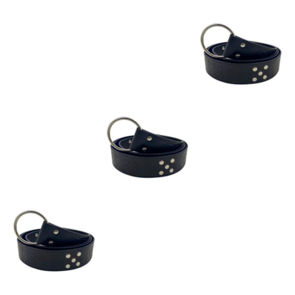 1/2/3 medeltida bälte för män Retrostil kostym präglad nit Black 3PCS