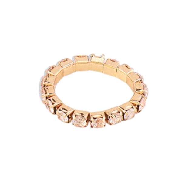1/2/3/5 Stretch Crystal Ring Utsökt inläggning för Elegant golden 1 row 5PCS