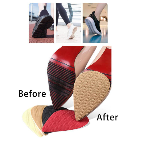 1/2/3/5 Non För Slip Shoe Pads Självhäftande gummi för hög Round Head Khaki 1Set