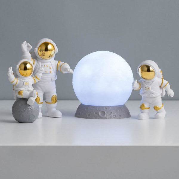 1/2/3/5 4st Astronautfigurer Set Heminredning Söt Sstronaut Gold White 1Set