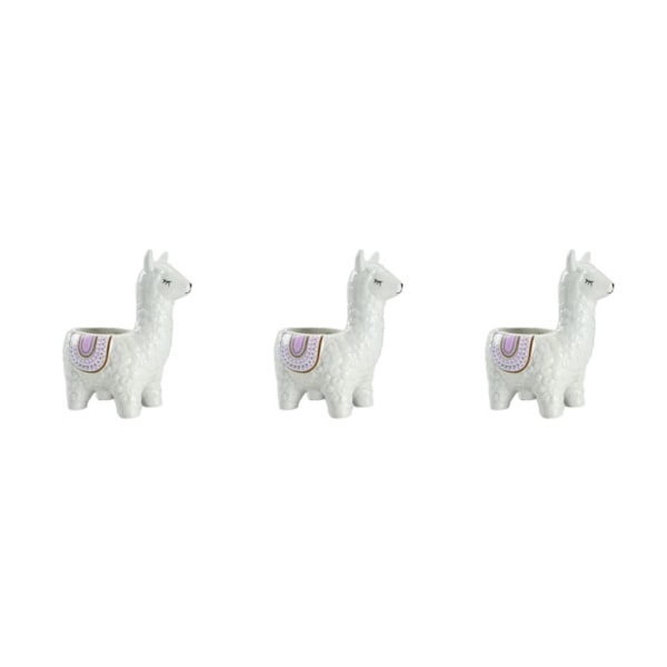 1/2/3 Animal Shape Krukor - Snygg hållbar keramisk blomväxt Alpaca white 3PCS