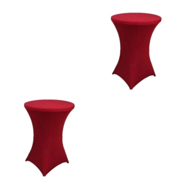 1/2/3/5 High Foot Bar Cover Stretch Rund Duk För Hotell red 2Set