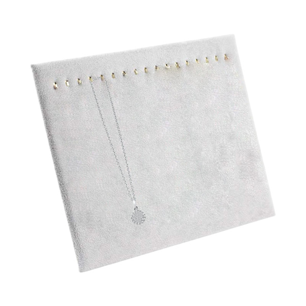 1/2 17 Hook Halsband Smycken Display Stand Pad Fack för Shower Grey 30x37cm 1Set