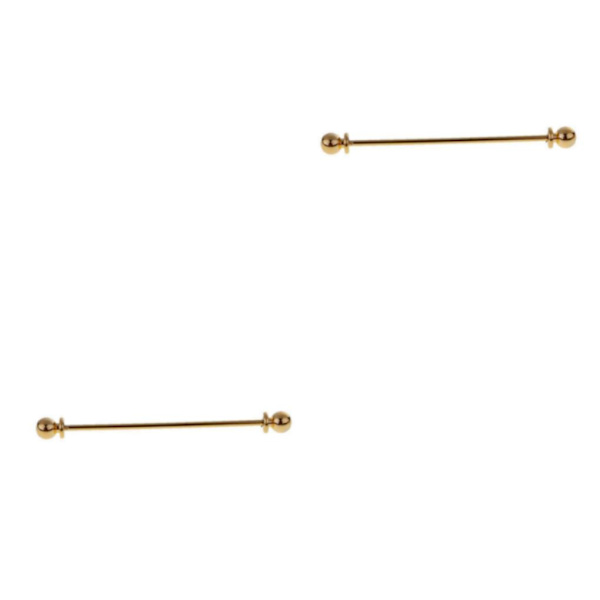 1/2/5 mäns runda huvudskjorta Krage Clip Bar Pin Clip Tie Brosch Gold 65 x 6mm 2Set